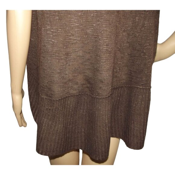 Dots Cardigan Sweater Womens Sz Medium lightweight short sleeve brown open front - Picture 8 of 9
